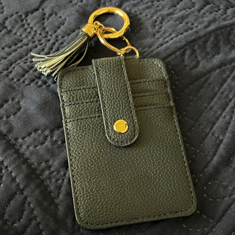 Elegant Navy Leather Key & Card Holder